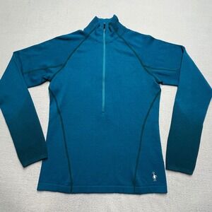 Smartwool Merino Wool 1/2 Zip Baselayer Top Teal Women's Size M
